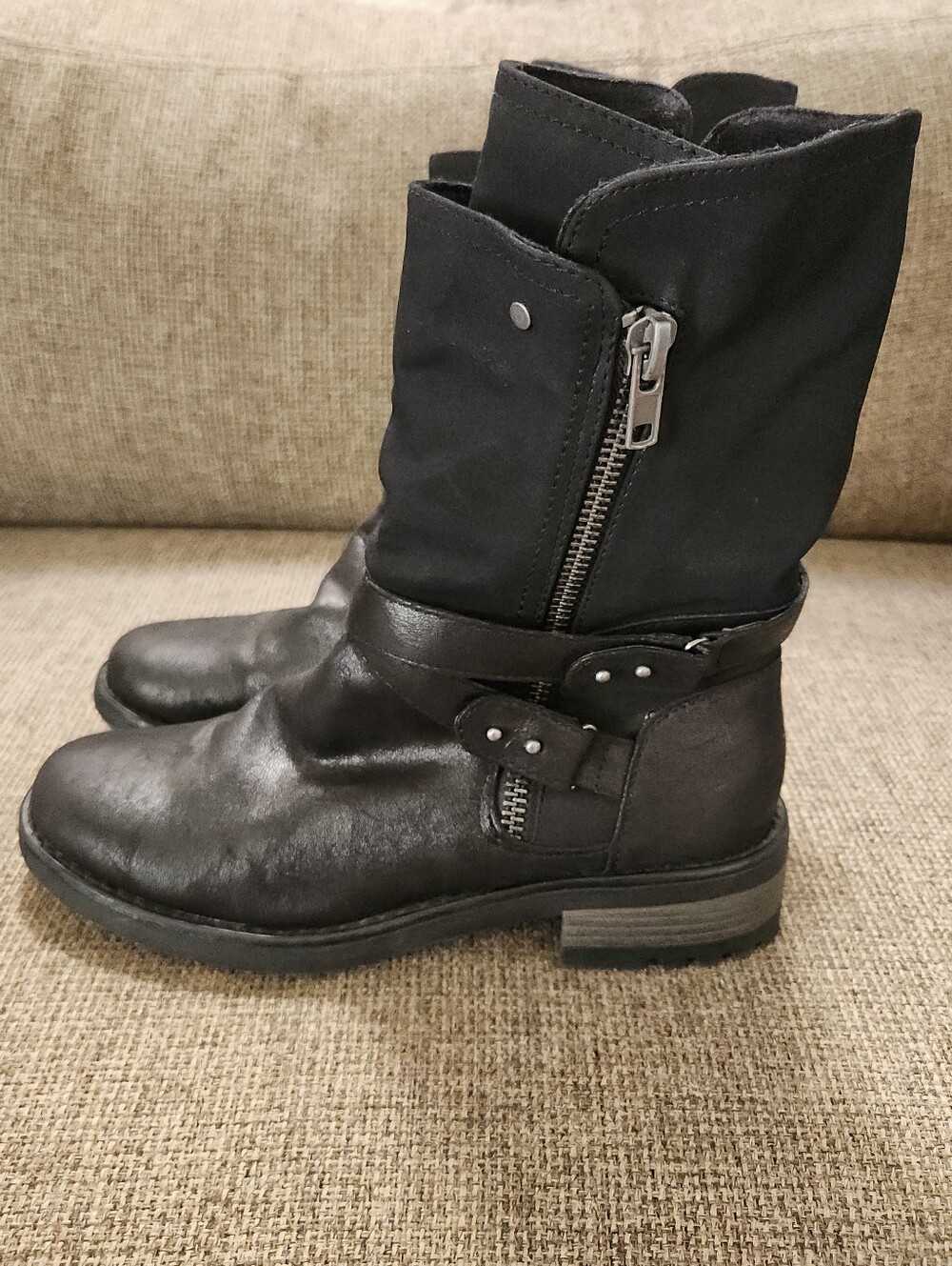 Carlos by Carlos Santana Sawyer Moto Boots Black, size 10